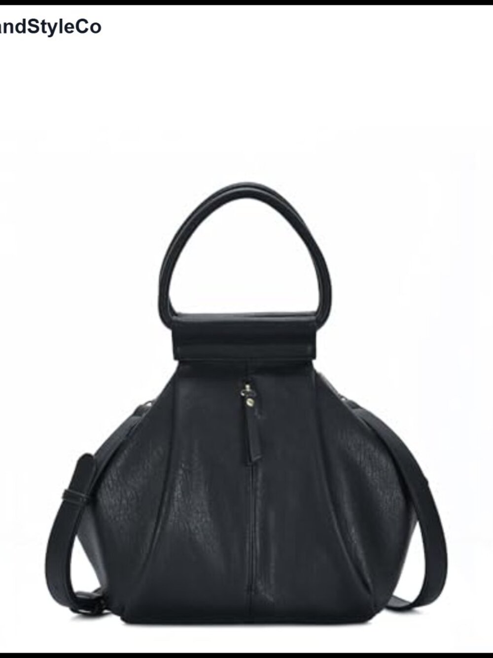 Vegan Leather Satchel Purse with Snap Closure & Adjustable Strap